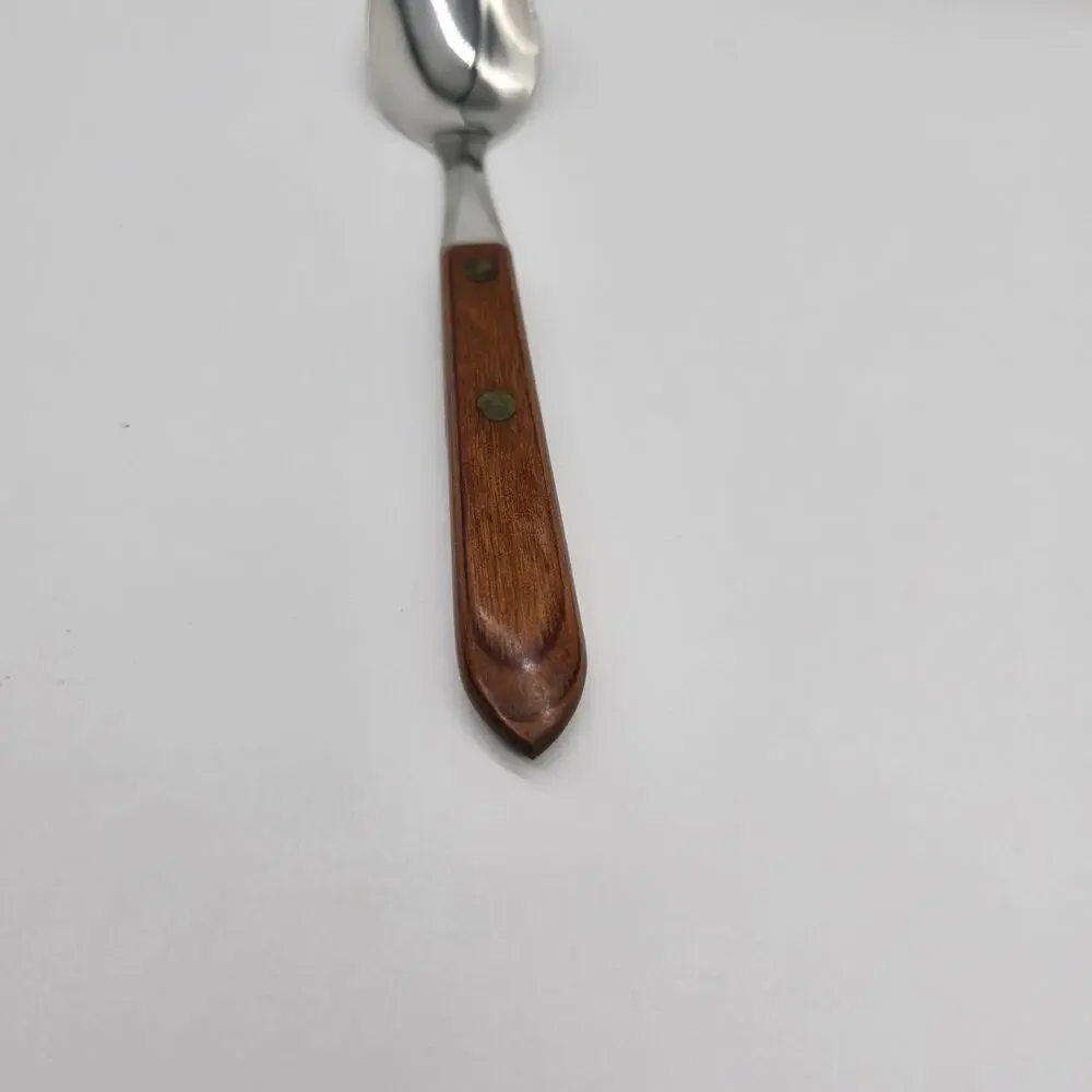 Washington Forge Town & Country Teaspoons Stainless USA Lot of 4 Wood Handle
